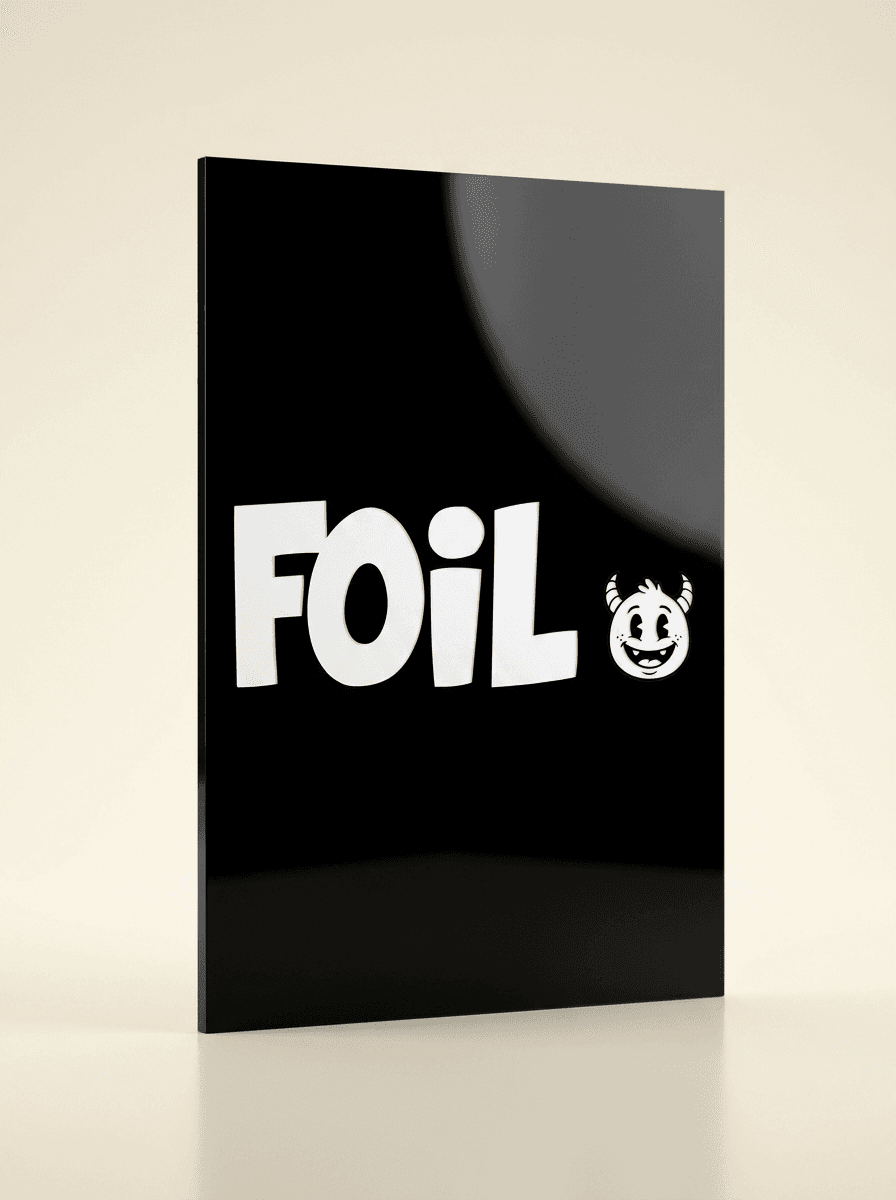 Gloss black acrylic sign panel