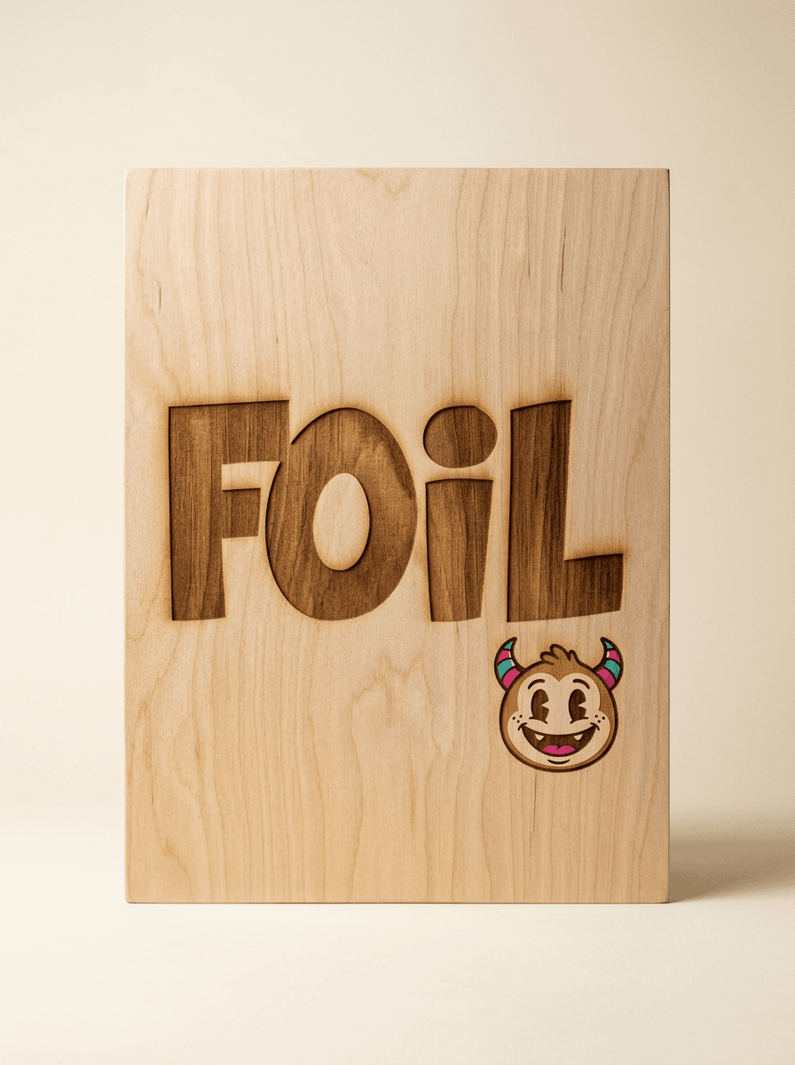 Laser engraved birch plywood panel